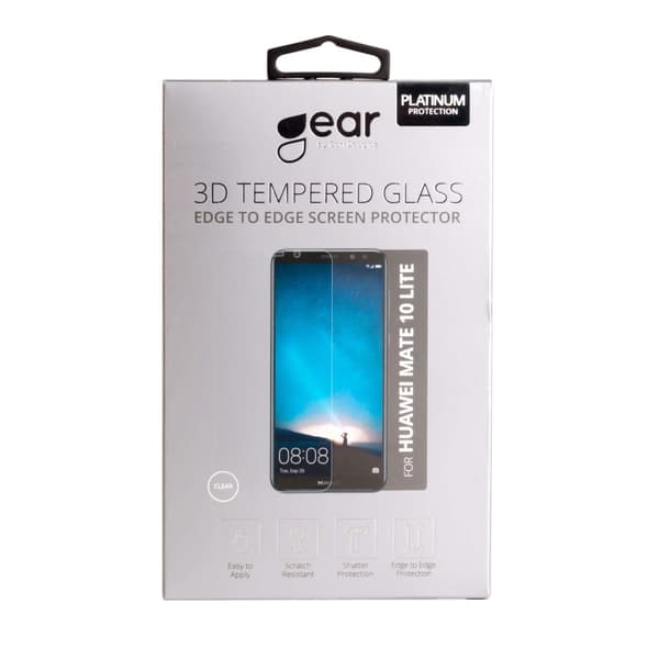 GEAR Panssarilasi 3D Full Cover Läpinäkyvä Huawei Mate 10 Lite