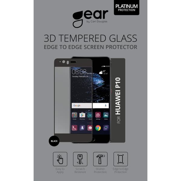 Hærdet Glas 3D Full Cover Sort Huawei P10