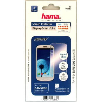 HAMA Skærmbeskyttelse Samsung Galaxy S3 Crystal Clear 2-pak