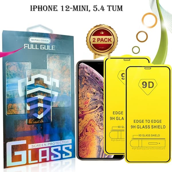 2-PACK: iPhone 12 Mini Skärmskydd  5.4 Tums, Härdat Glas Film