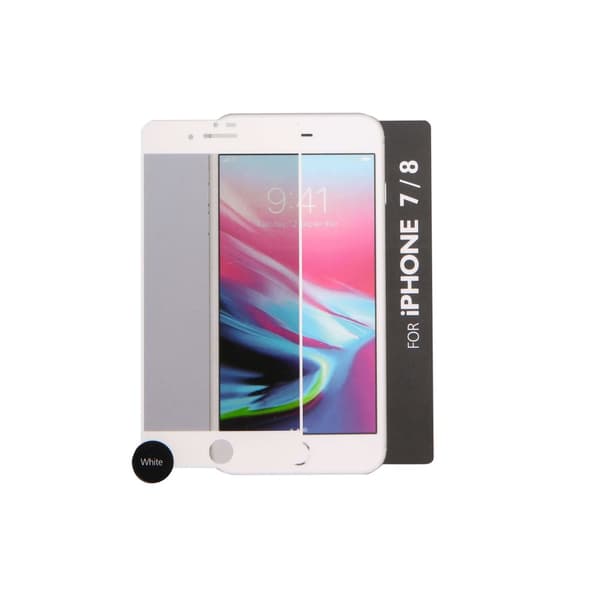 Hærdet Glas 3D Gummed Full Cover Hvid iPhone 6/7/8/SE2020/22