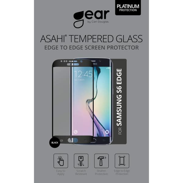 GEAR Panssarilasi 3D Full Cover Musta Samsung S6 Edge