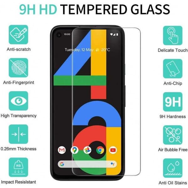 Google Pixel 4a 4G/LTE Hærdet glas 0,26 mm 2,5D 9H