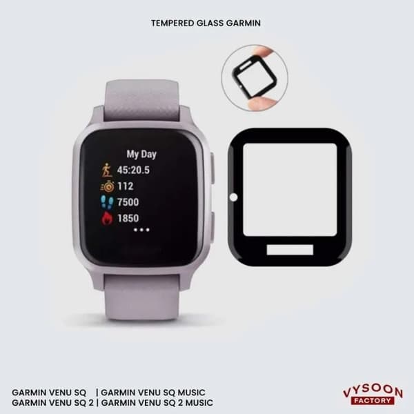 2-PACK Garmin Venu Sq FullFrame 3D Härdat glas 0.26mm 9H