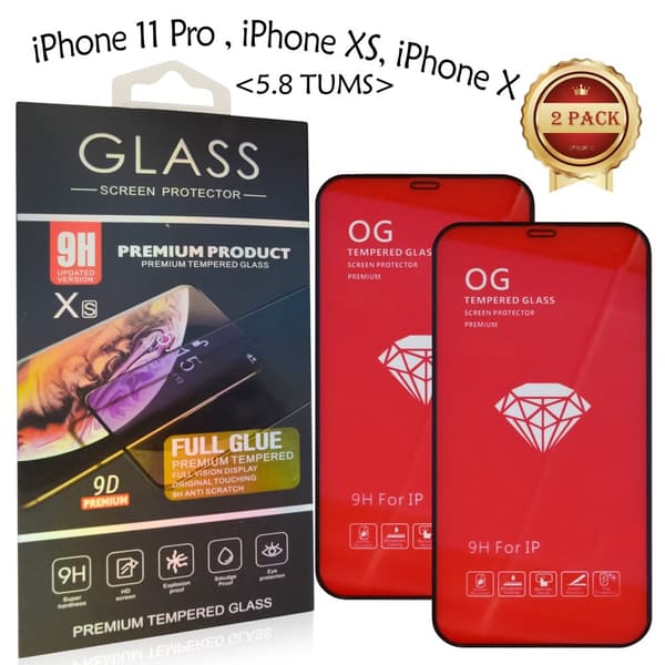 2 PACK- Skärmskydd iPhone X, XS, 11 Pro, 5.8 Tums -Golden Armor