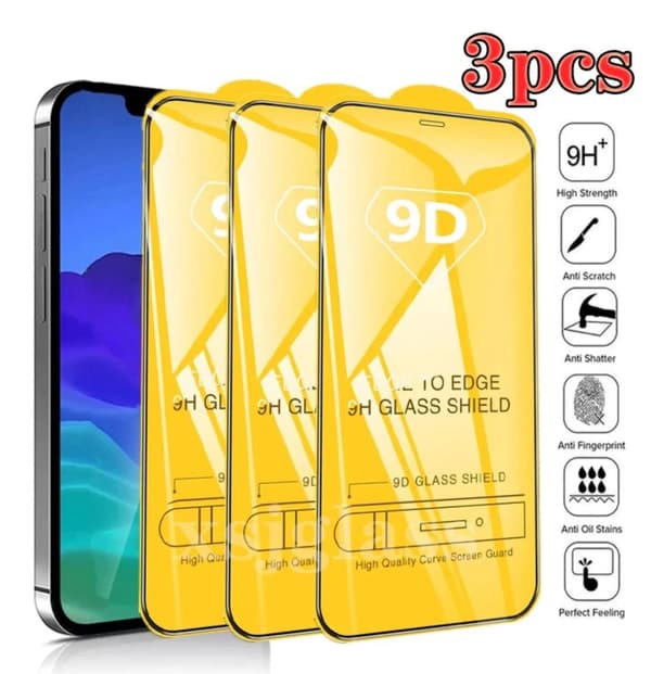 3 Pack- iPhone 12 Mini Skärmskydd 5.4 Tums, Härdat Glas Film 9D