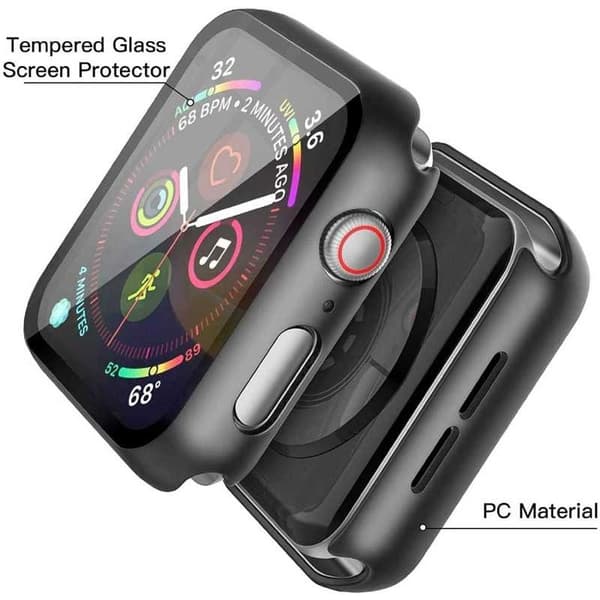 2-PACK Apple Watch 40mm Stötdämpande Skal 9H Härdat Glas 2in1