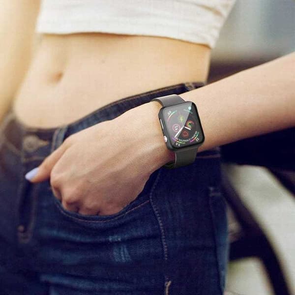 2-PACK Apple Watch 40mm Stötdämpande Skal 9H Härdat Glas 2in1