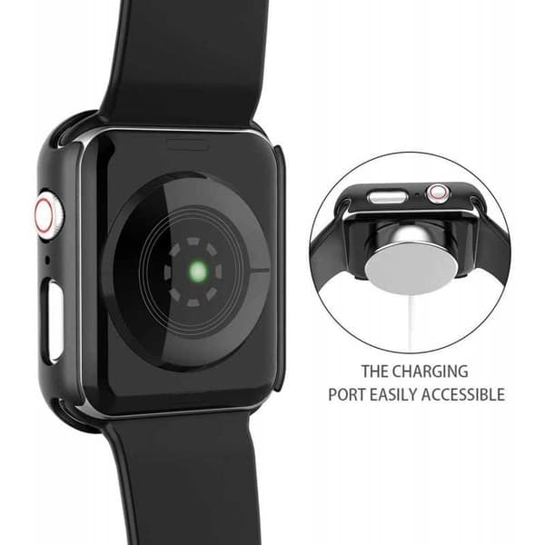 2-PACK Apple Watch 40mm Stötdämpande Skal 9H Härdat Glas 2in1