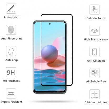 Xiaomi Redmi Note 10 Pro 4G FullFrame® 0.26mm 9H Härdat Glas