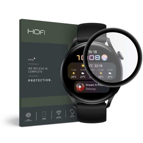 Huawei Watch 3 48mm FullFrame 3D karkaistu lasi 0,26mm 9H