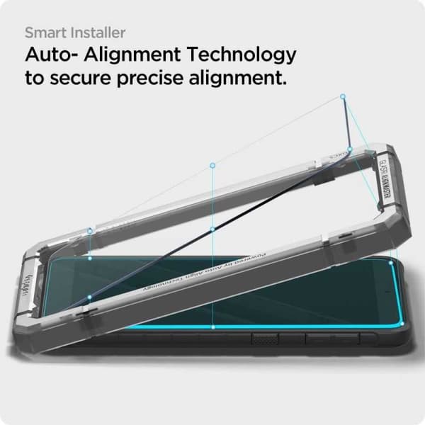 2-PACK Samsung Xcover 5 Härdat Glas Spigen ALM Med Installations Ram