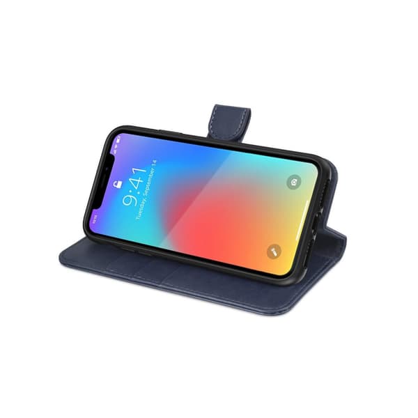 iPhone X/XS Plånboksfodral Magnet Läder med Stativ - Blå
