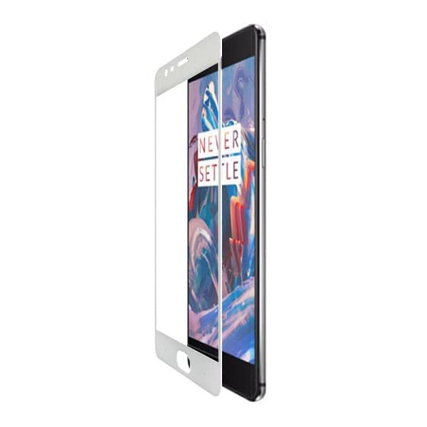 Skärmskydd OnePlus 3/3T - Heltäckande Härdat Glas Vit