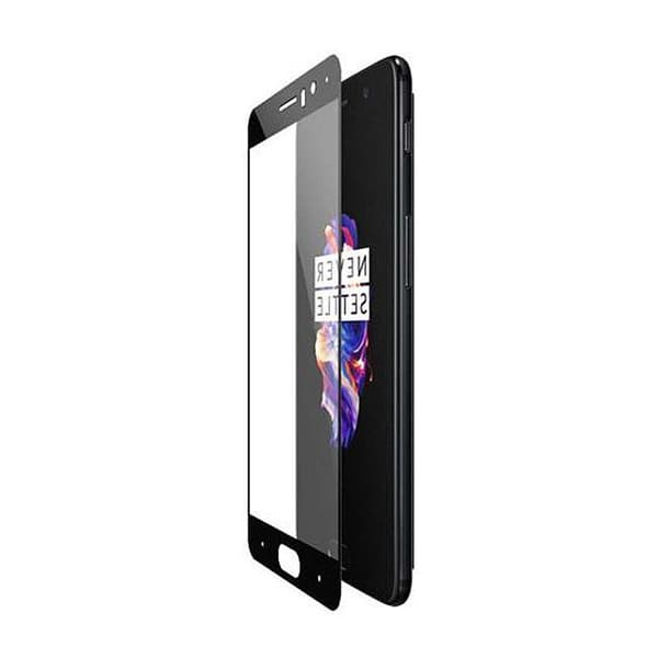 Skärmskydd OnePlus 5 - Heltäckande Härdat Glas Svart