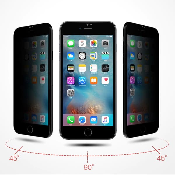 Skärmskydd Privacy iPhone 7/8/SE 2020 - 3D Härdat Glas Svart (miljö)