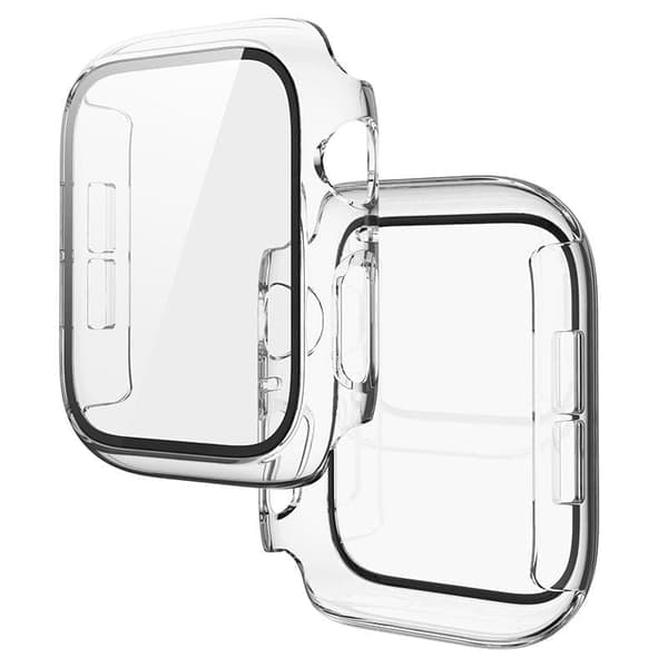 Heltäckande Skal till Apple Watch 4/5/6/SE Härdat glas 44mm CLEAR