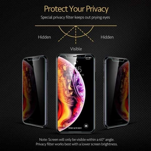 iPhone 13 Pro Privacy Härdat glas 0.26mm 2.5D 9H