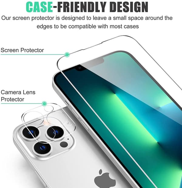 iPhone 13 Pro [7-PACK] 3x karkaistu lasi + 1x silkonikotelo TPU