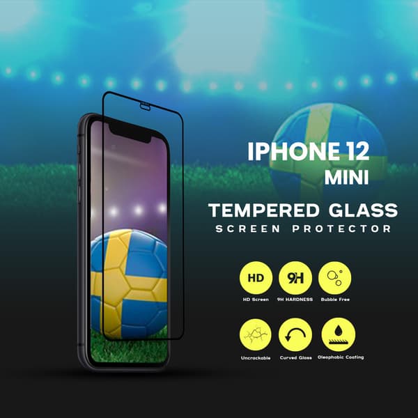 iPhone 12 Mini - Härdat Glas 9H - Super Kvalitet 3D Skärmskydd