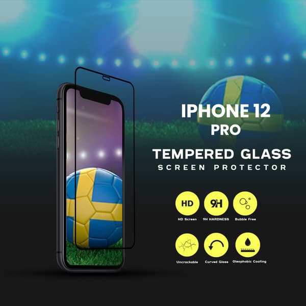 iPhone 12 Pro - Härdat Glas 9H - Super Kvalitet 3D Skärmskydd