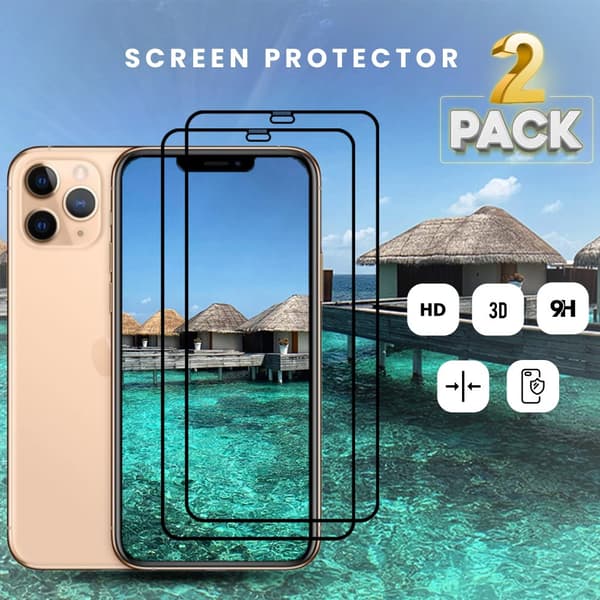 2-Pack iPhone 12 Pro - 9D Härdat Glass - Härdat Glas 9H - Super Kvalitet 3D Skärmskydd