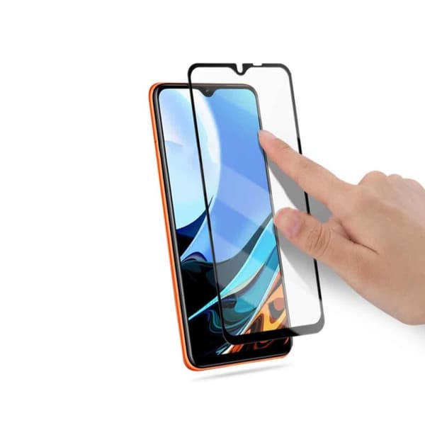 Skärmskydd Xiaomi Redmi 9T - 3D Härdat Glas Svart (miljö)