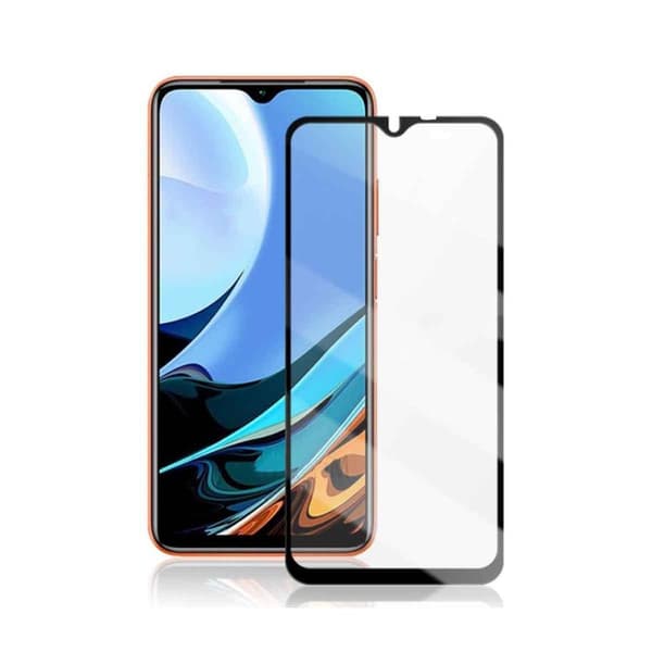 Skärmskydd Xiaomi Redmi 9T - 3D Härdat Glas Svart (miljö)
