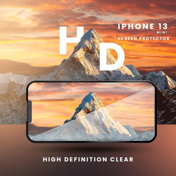 iPhone 13 Mini - Härdat Glas 9H-Super Kvalitet 3D Skärmskydd