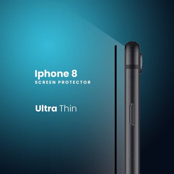 iPhone 8 Svart - Härdat Glas 9H - Super Kvalitet 3D Skärmskydd