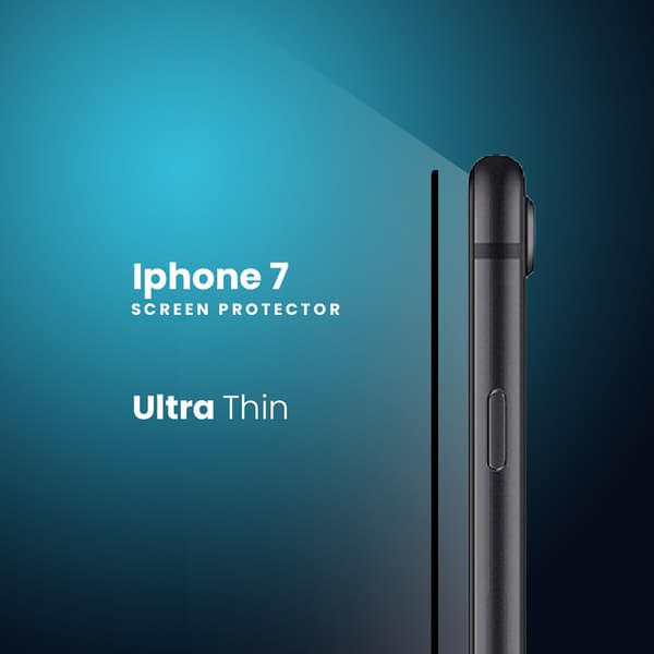 Skärmskydd Iphone 7 Svart - Härdat Glas 9H - Super Kvalitet 3D Skärmskydd