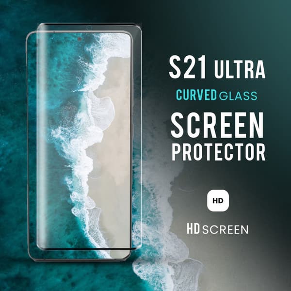 Samsung S21 Ultra - Härdat Glas 9H - Super Kvalitet 3D Skärmskydd