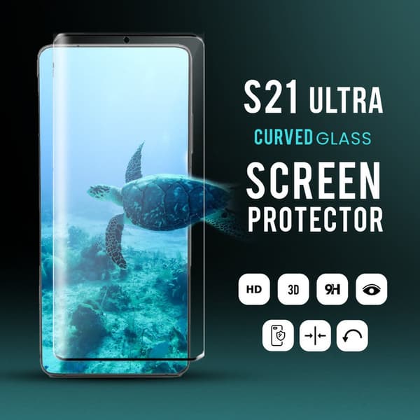 Samsung S21 Ultra - Härdat Glas 9H - Super Kvalitet 3D Skärmskydd