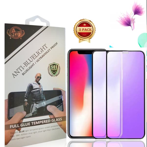 2-PACK-Anti-Blue, 9H näytönsuoja iPhone karkaistu lasi