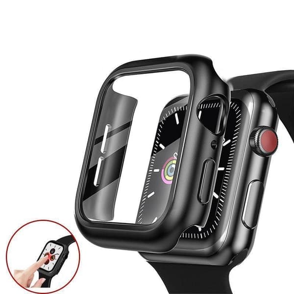 Heltäckande Skal till Apple Watch 5/6/SE Härdat glas 40mm SVART
