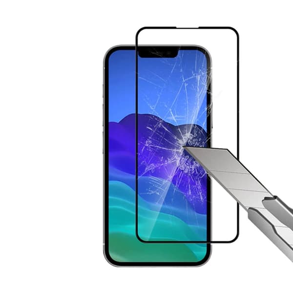 Skärmskydd iPhone 13 Pro Max/14 Plus - 3D Härdat Glas Svart (miljö)