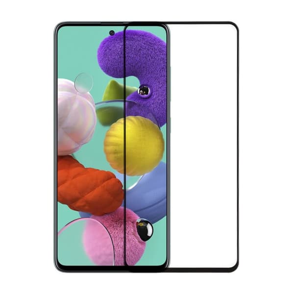 Skärmskydd och kameraskydd Samsung A51- 3D Härdat Glas (miljö)