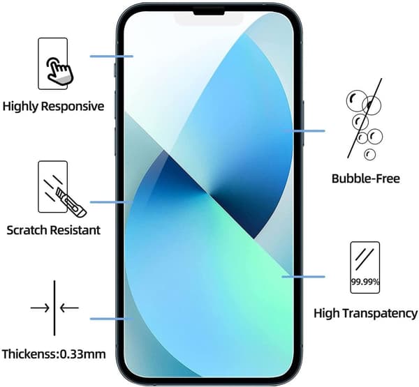 INF Skjermbeskytter i herdet glass til iPhone 13/13 Pro, 3-pakning