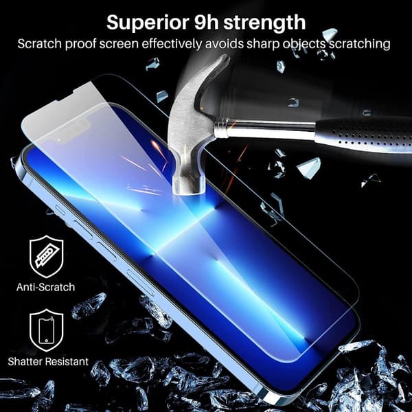 INF Skjermbeskytter i herdet glass til iPhone 13/13 Pro, 3-pakning