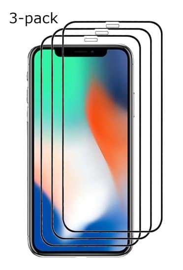 iPhone 12 / 12 Pro skärmskydd i hard glass fullt skydd 3 kpl
