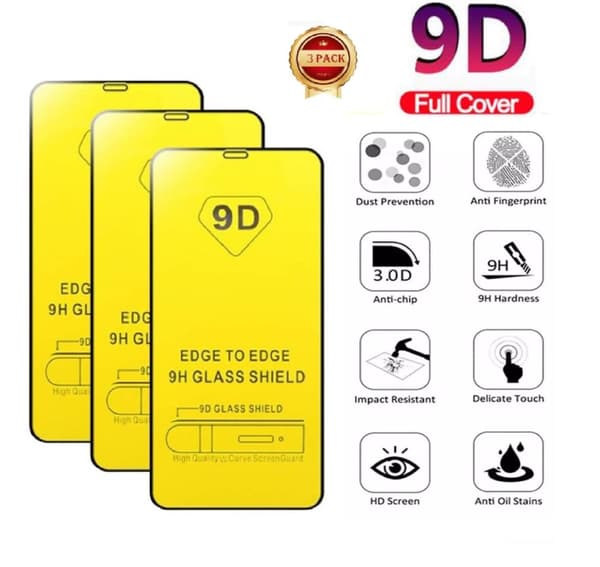 3-PACK: 9D skærmbeskytter iPhone 13, 13 PRO hærdet glas (6,1 tommer)