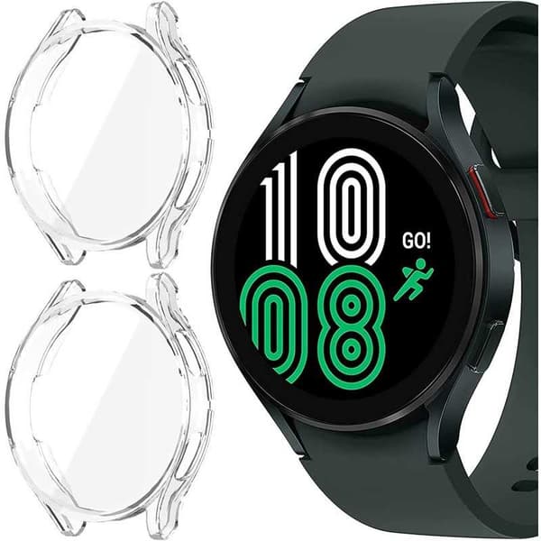 2-PACK Heltäckande Galaxy Watch 4 44mm Ultratunnt TPU Skal Liquid