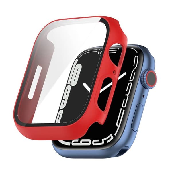 Kansi lasikuorella Apple Watch 7 (41mm) - Punainen