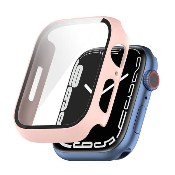 Skal med glasskydd Apple Watch 7 (45mm) - Rosa
