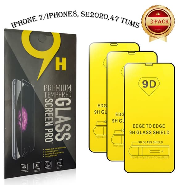 3 Pack- iPhone 7/8/SE2020/SE2022 Skärmskydd , 4.7 Tums, Härdat Glas Film