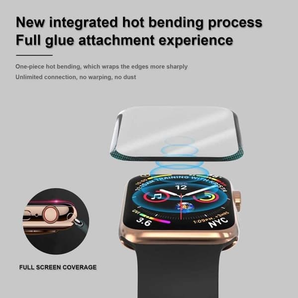 2-PACK Apple Watch Series 7 41 mm FullFrame 3D joustava lasi 0,26 mm 7H