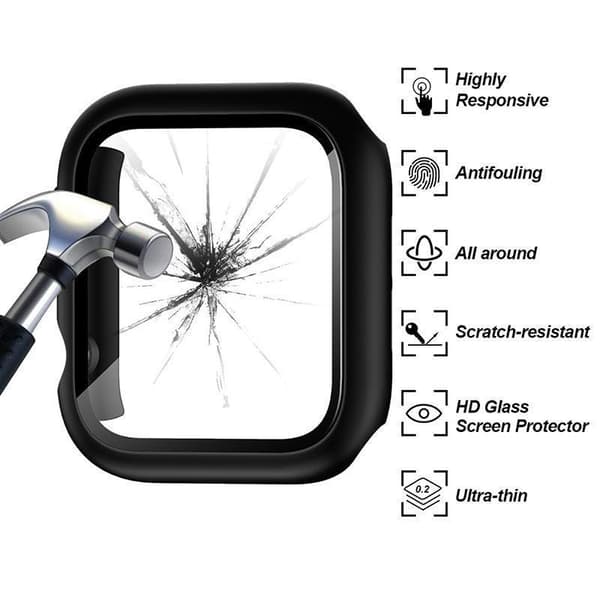 Heltäckande Skal till Apple Watch 7 Härdat glas 41 mm CLEAR