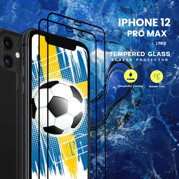 2-Pack iPhone 12 Pro Max - Härdat Glas 9H - Super Kvalitet 3D Skärmskydd