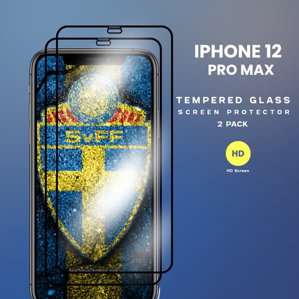 2-Pack iPhone 12 Pro Max - Härdat Glas 9H - Super Kvalitet 3D Skärmskydd