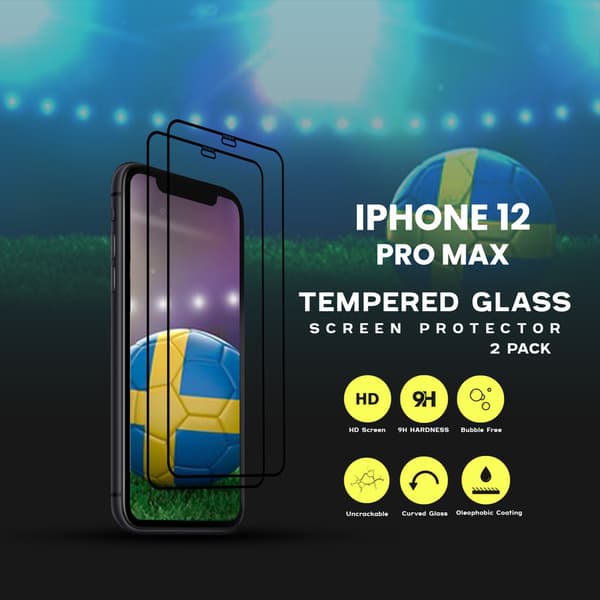 2-Pack iPhone 12 Pro Max - Härdat Glas 9H - Super Kvalitet 3D Skärmskydd